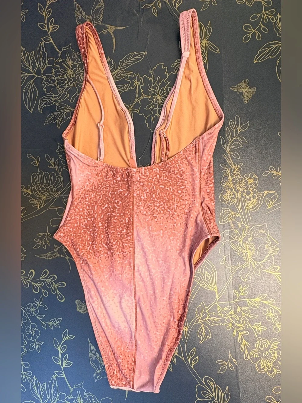 🩱 SIMS Signature Swim Plunge One Piece Swimsuit | Henna FX Ombre Print | M | NWT